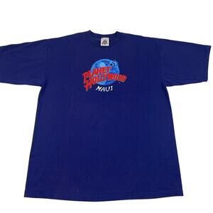 Vintage Planet Hollywood Maui Hawaii 1991 Blue Shirt Made in USA Size XL